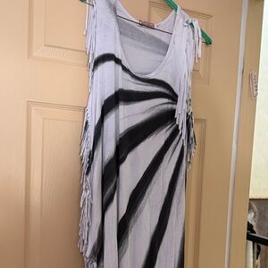 Fringe Tie-Dye Sleeveless sun dress